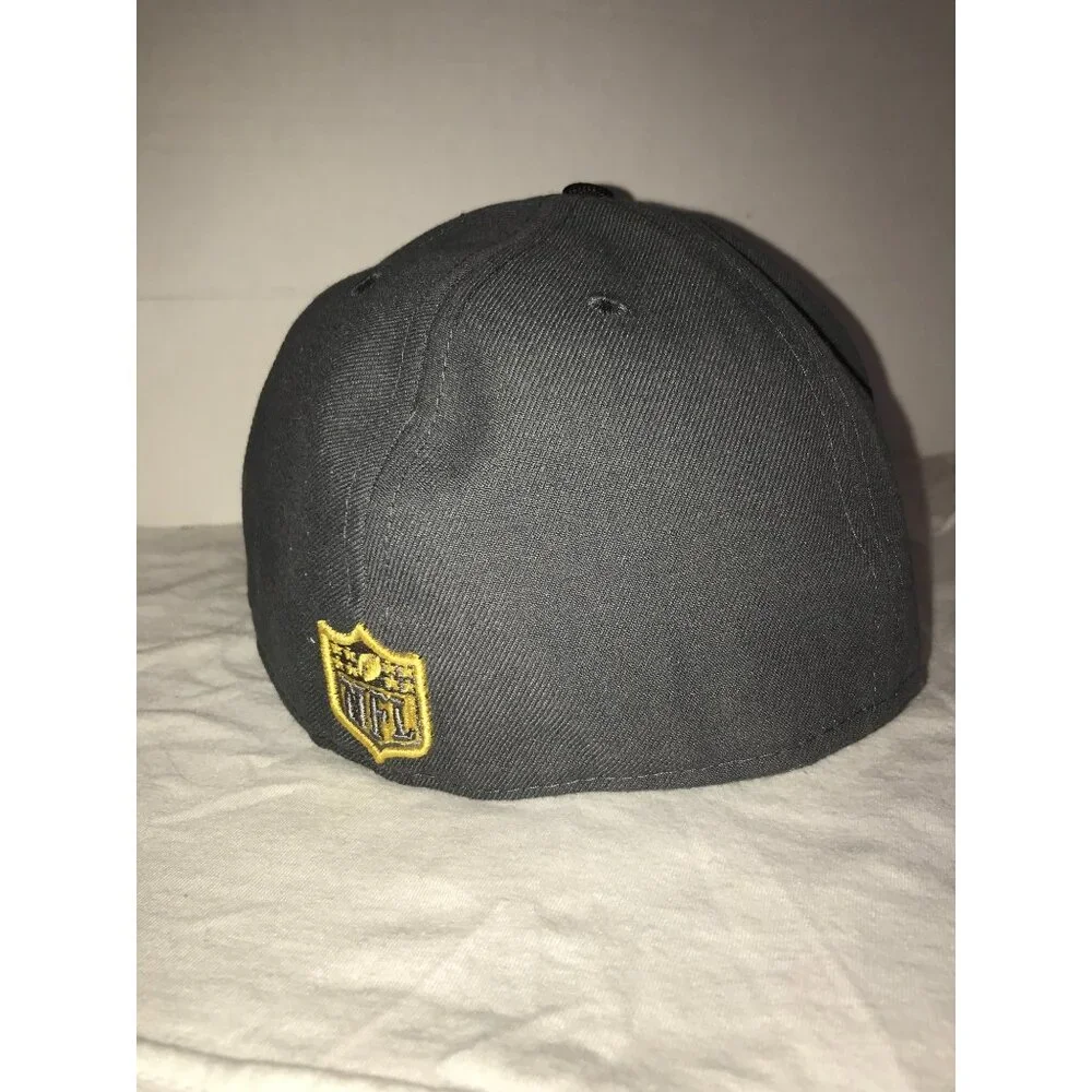 New Orleans Saints NFL New Era  59Fifty Fitted Metallic Logo Cap Size 7 5/8